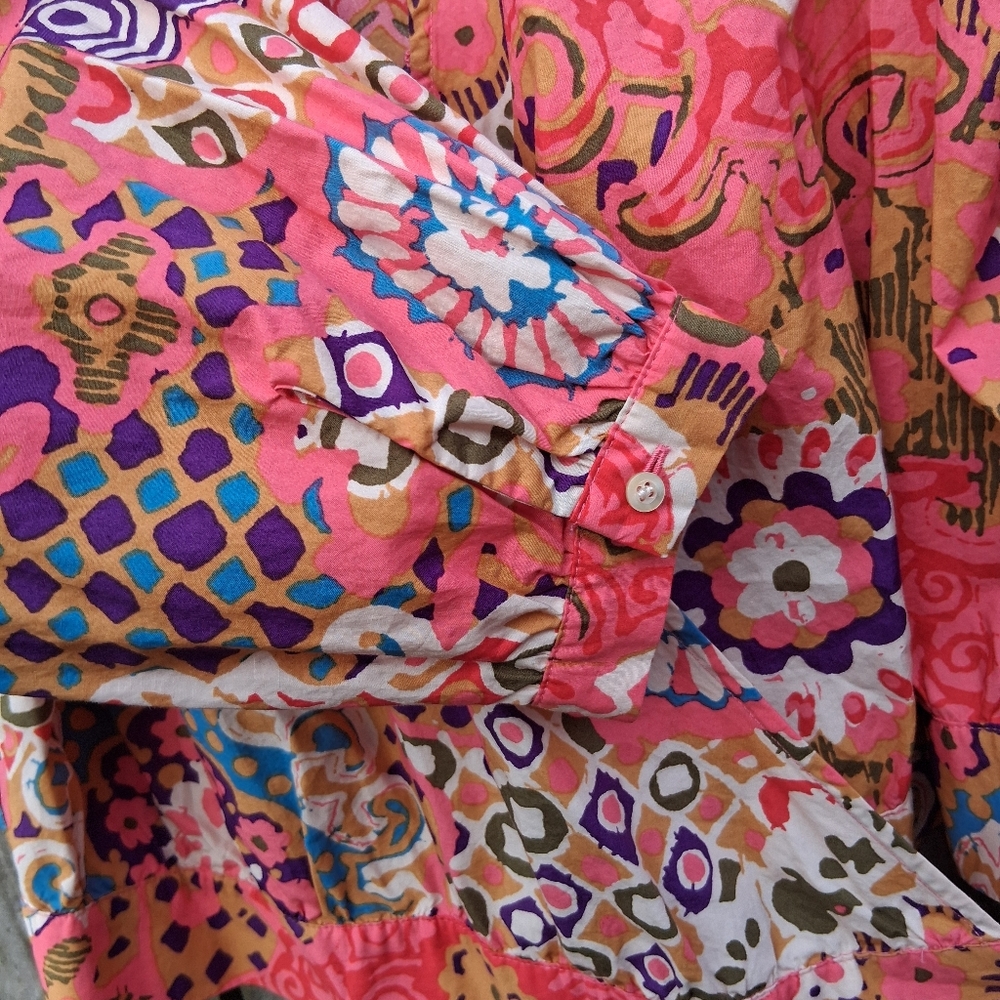 Women's Pink Patterned Jacket - Picture 10 of 11